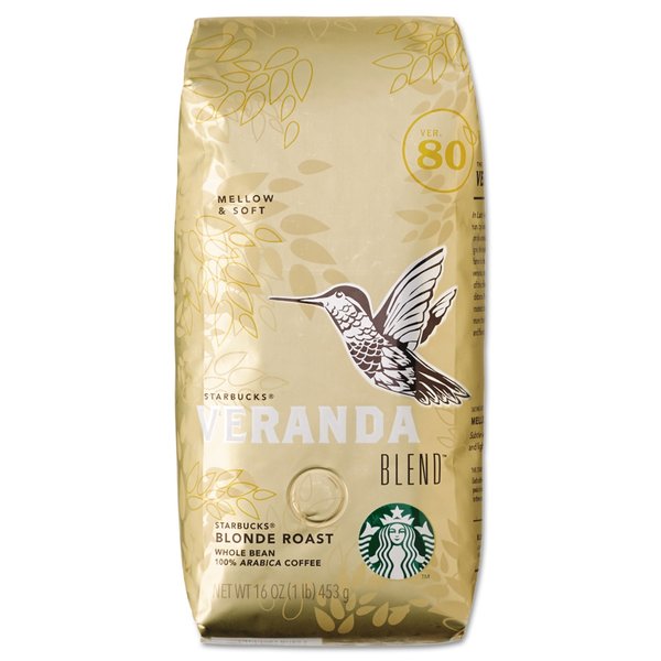 Starbucks VERANDA BLEND Coffee, Light Roast, Whole Bean, 1 lb Bag 11028510
